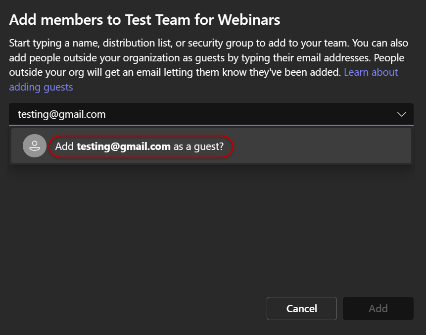 Teams use for external (non OSU) guests and how they access the Team